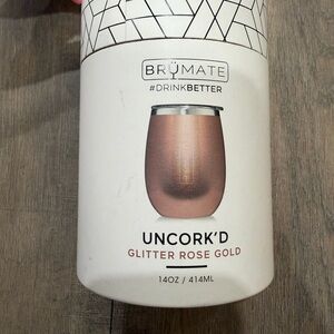 Brumate Uncork'd Glitter Rose Gold Wine Tumbler NWT